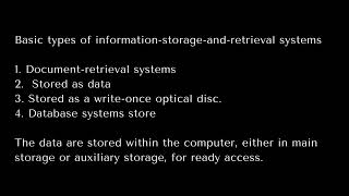 Information Storage and Retrieval