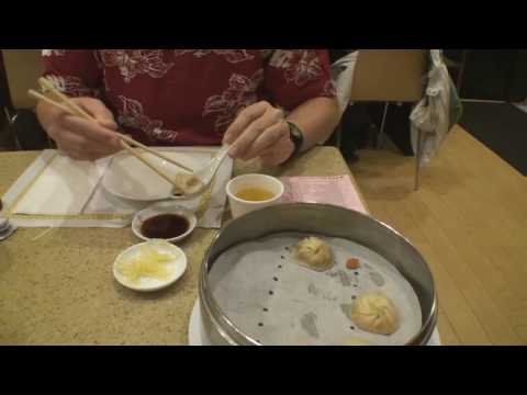 Eating Xiao Long Bao Soup Dumplings at Din Tai Fun...