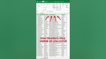 Freeze Panes in Excel