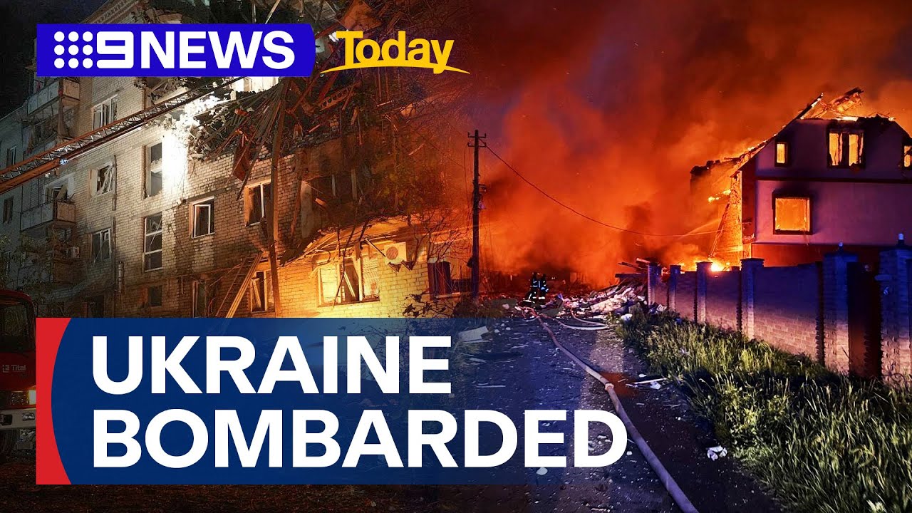 Russia launches largest single-night attack since the start of the war in Ukraine | 9 News Australia