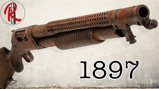Old and ruined Winchester 1897 restoration - gun restoration