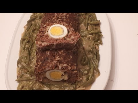 رولي لحم مفروم و كورني بيف محشي بفصولياء خضراء      