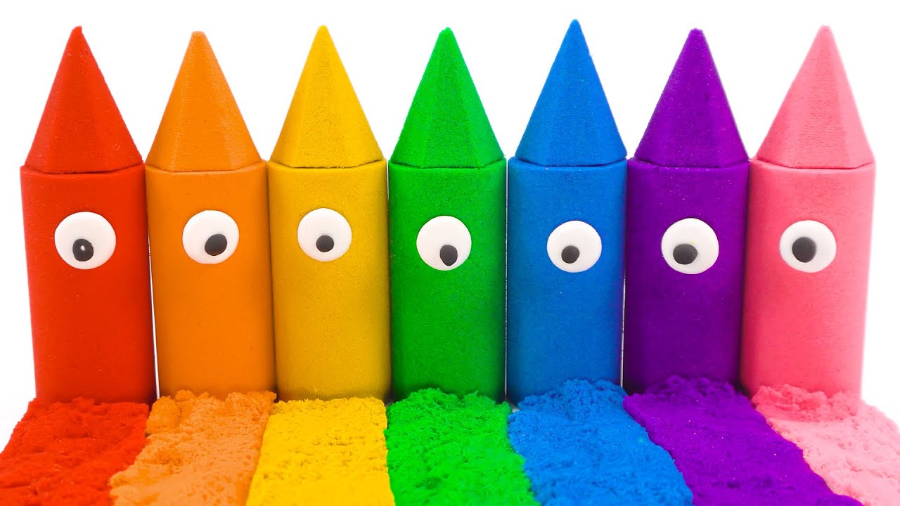 Satisfying DIY Rainbow Clown Pencil Kinetic Sand & Cutting ASMR 🌈 Kinetic Sand ASMR