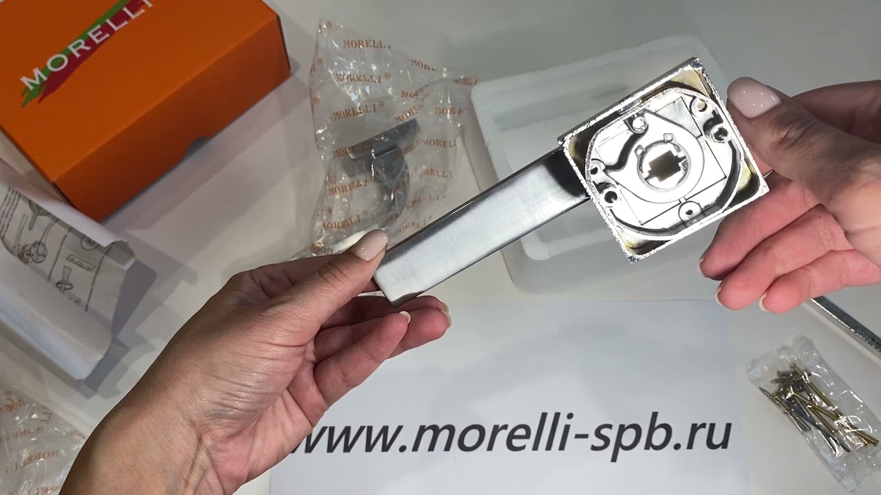 Дверные ручки Morelli "W" MH-27 SC/CP-S Цвет - Матовый хром/полированный хром