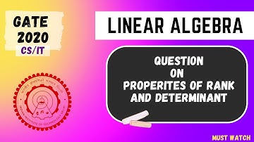 #6 GATE  2020 Question Solution: Matrix Properties and Rank Determination | GateGeeks ||#gatepyqs