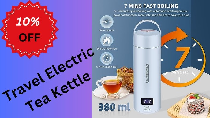 EVATEK Small Electric Kettle, Travel Mini Hot Water Boiler Heater, 304  Stainless Steel 0.8L Portable Electric Kettles for Boiling Water, 5 Mins  Coffee