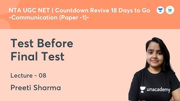 Test Before Final Test | Communication | NTA UGC NET JRF 2021 | by Preeti Sharma