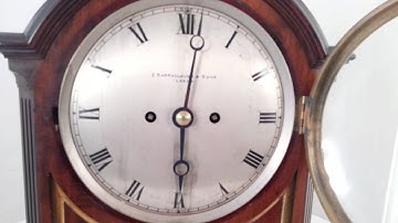 Antique English mahogany fusee bracket clock