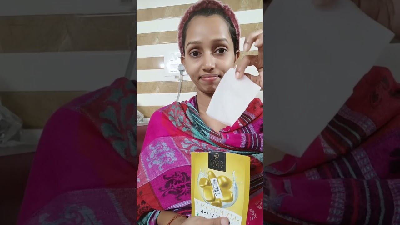 Good Vibes gold Skin Radiance sheet mask reviews #_viral #purplle #_GoodVibes #_skincare #_sheetmask