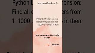 Interview Question 5 Python ListComprehensions#learnpython#pythonchallenge#pythoninterviewquestions