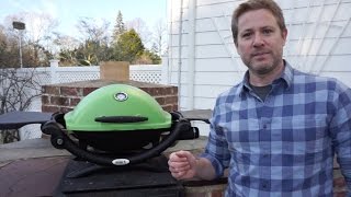 The Fire Escape Griller gives his thoughts on the Weber Q1200 portable gas grill. Hose for full-size propane tank: ...