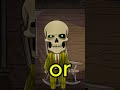 A skeleton and his snowman friend