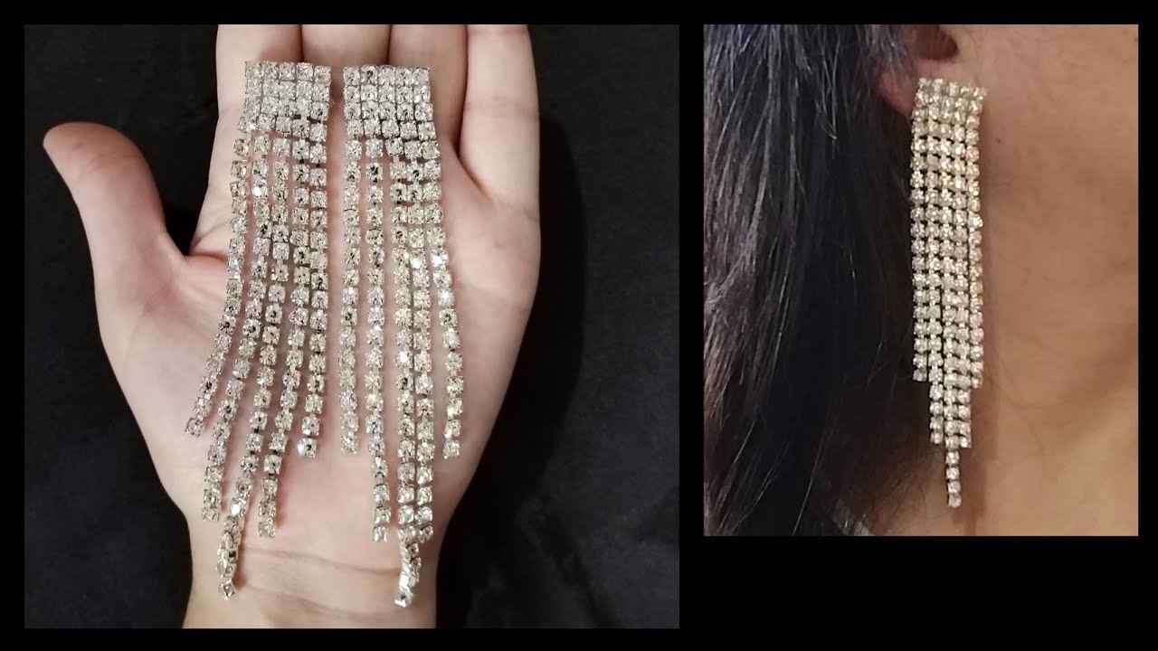 طريقة جد سهلة و سريعة لعمل حلق للمناسبات / how to make crystal earrings in 5min