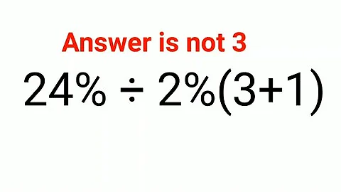 24%÷2%(3+1) The answer is not 3. Many got it wrong!  Ukraine Math Test #math #percentages #ukraine