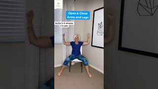 3 Easy Chair Exercises for Full Body Mobility | Side Bend, Arm Open Close & Leg Extensions #shorts