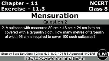 Mensuration | Class 8 Exercise 11.3 Question 2 | NCERT | Learn Maths