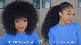 Slick Down Ponytail on THICK Natural Hair | DisisReyRey