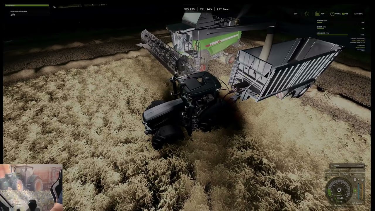 LS 25 Hof Bergmann 1.3.0.1 Beta Feld 1 Gerste Dreschen und  einfahren und  Feld 30 Heu Wickeln