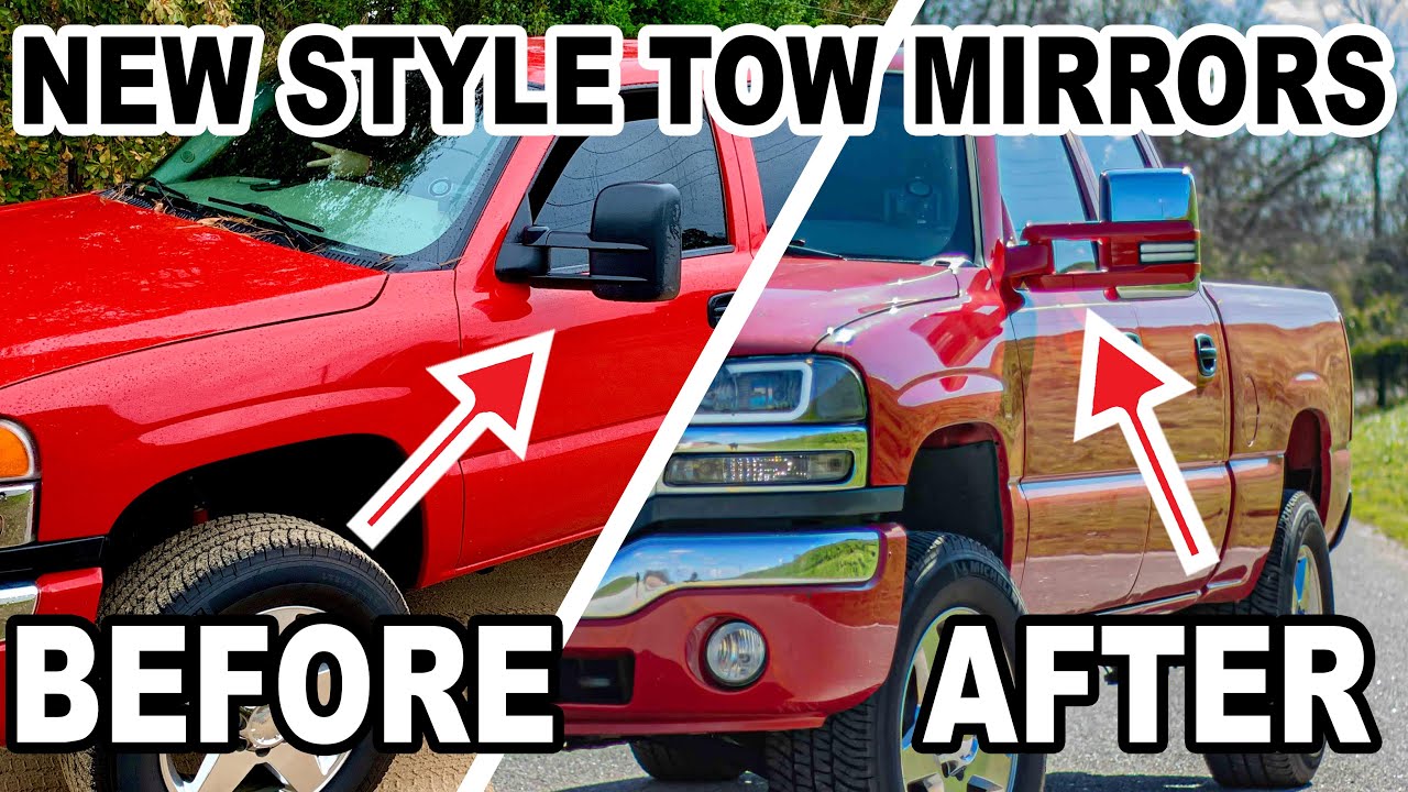 How To: COLOR MATCH, INSTALL & LEVEL New Style Tow Mirrors on Older GMC