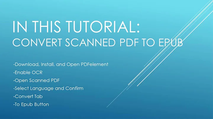 How to Convert Scanned PDF to EPUB
