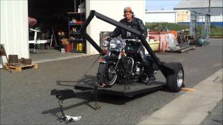 Hog Hauler Ultimate Motor Cycle Trailer  Unloading