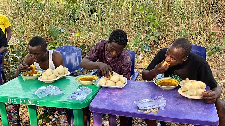 Insane Fufu Eating Challenge: 45 Wraps in Under 10 Minutes! 🔥🥶3 Men vs 45 wraps of Fufu