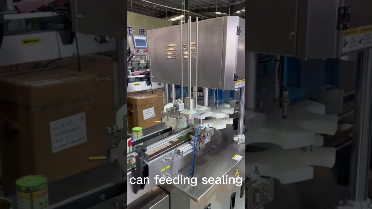 Round accumulation table,bottle unscramble turntable, granules feeding and can sealing machine(2023)