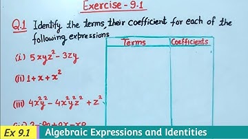 Exercise 9.1 (Q1 and Q2) Class 8 | Ch 9 Algebraic expressions and Identities | Ncert Ex 9.1 maths