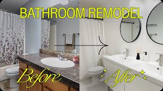 DIY Minimalist Bathroom Remodel (Feat. IKEA) | 미국에서 화장실 셀프 리모델링하기 (Feat. 이케아, 화장실 타일시공) ✨