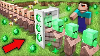 HOW TO MAKE ALL VILLAGERS EMERALD USING A MECHANISM IN MINECRAFT ? 100% TROLLING TRAP !