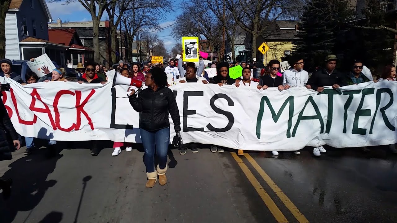 Black lives matter march on Williamson Street - YouTube