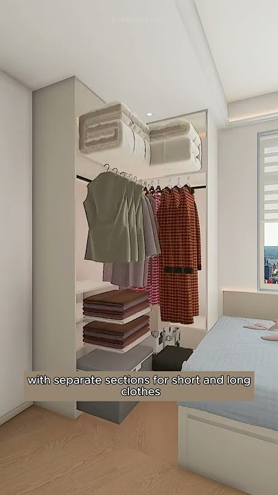 Walk-In Closet & Bedroom Design with Solid Wood Elegance #wardrobe #bed #cabinet