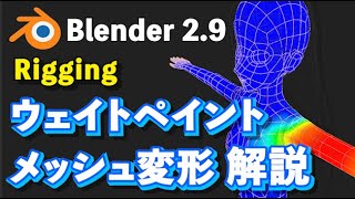 【Blender 2.9 Tutorial】ウェイトペイント/メッシュ変形 解説 - Weight Painting/Mesh Deforming