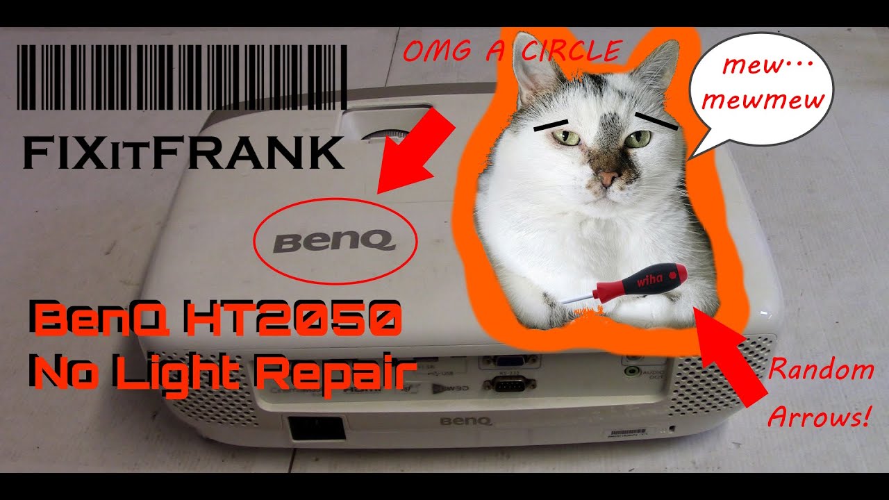 BenQプロジェクター　HT2050 　ランプ使用時間371時間 BenQ HT2050a No Light | Troubleshooting | Repair - YouTube