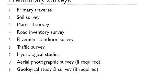 Transportation Engineering 1.10 (Engineering studies: Preliminary surveys, Reports & Drawings)