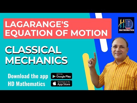 lagrange's equation of motion in classical mechanics  Msc csir net maths in hindi by Hd sir
