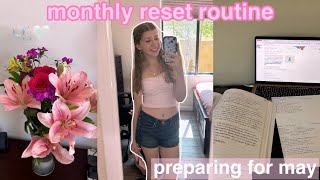 monthly reset routine 🌺📚 | prepare with me for may