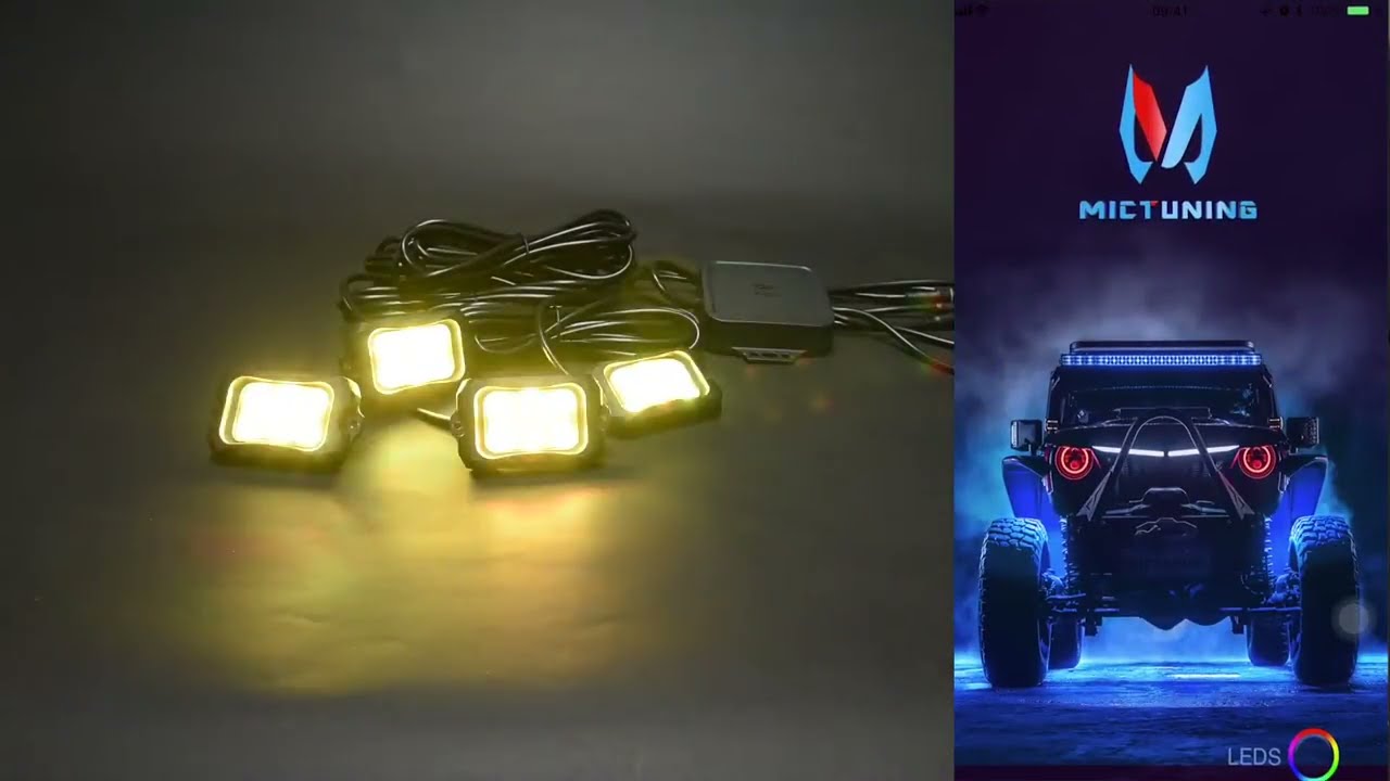 MICTUNING C2 RGBW rock light APP music play tips