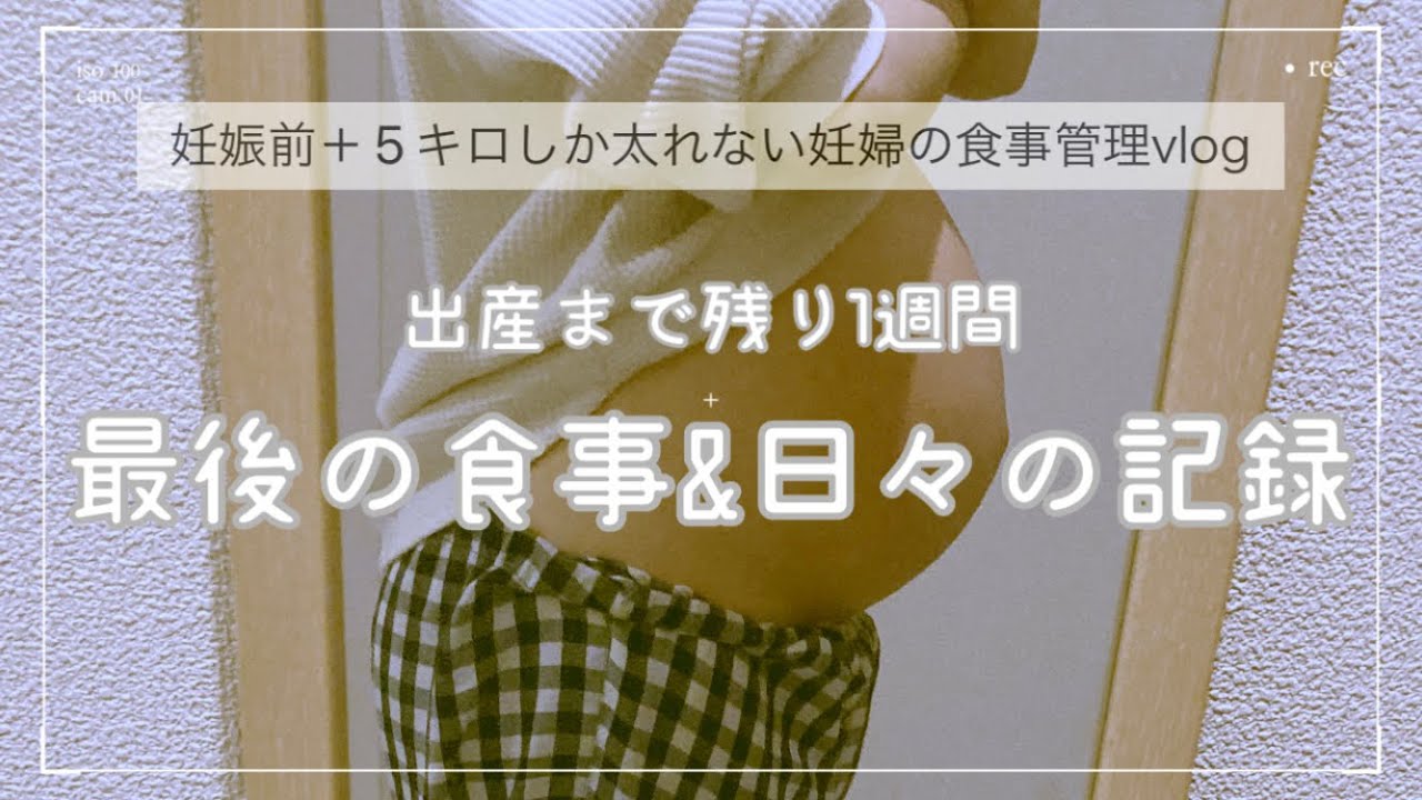 【妊婦の体重管理vlog20】出産前、最後の食事と日々の記録｜妊娠10ヶ月（39週目）＋5キロまでしか増やせない妊婦の食事記録とリアルな生活