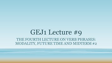 Grammar of English 1/Gramatika engleskog jezika 2: Lecture 9: Modality (verbal category) & Midterm 2
