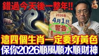 倪海廈預言警告：4月1號運勢搶先看！4生肖穿黃色，3種人穿白色，保你2026馬年翻天覆地#倪海廈 #黃帝內經 #養生 #國學 #易經 #清明節 #開運 #招財 #補財庫 #中醫 #風水 #2026運勢