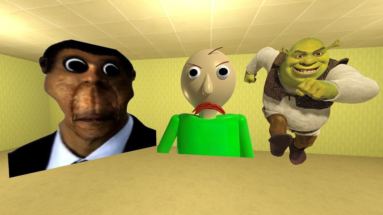 Привет, Болди, Шрек и семья Обунга! Nextbots Gmod в подсобке отеля! 