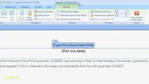 How to Edit Headers and Footers in Word 2007 For Dummies