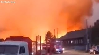 EarthPedia News [WILDFIRES]  Forest fire in Nuclear Center, Russia August 2021