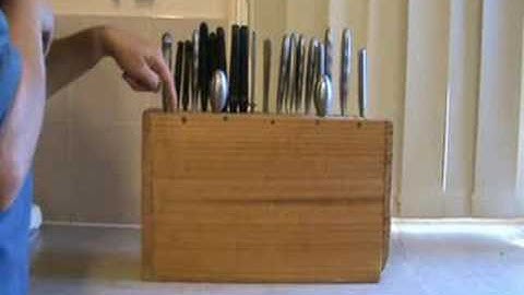Make a custom knife block from a shelf