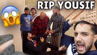 FALLING DOWN THE STAIRS PRANK ON MY FAMILY!!!