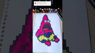 Patrick star pixel art ideas #pixelartideas #pixelart #drawingtutorial #shorts #roomdecor