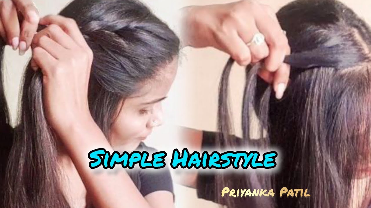Simple Hairstyle😍Clg Hairstyle #viralvideos #vlog #trending #hairstyle #look #simple #trendingvideo