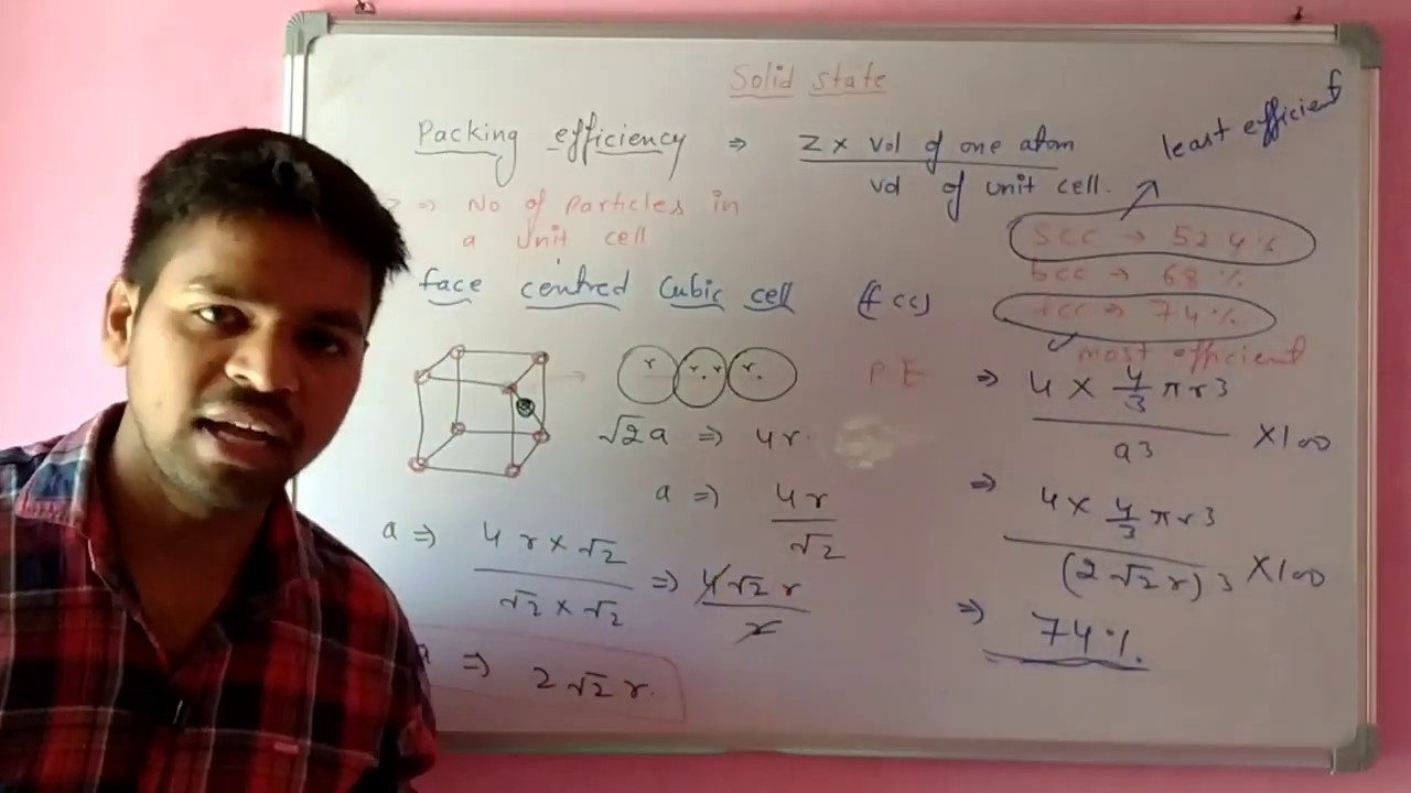 Solid state || part 4 || packing efficiency || 12th class chemistry ...