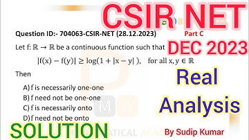 CSIR NET December 2023 Real Analysis Solution | CSIR NET Dec 2023 Mathematics Q.Id 704063 Solution